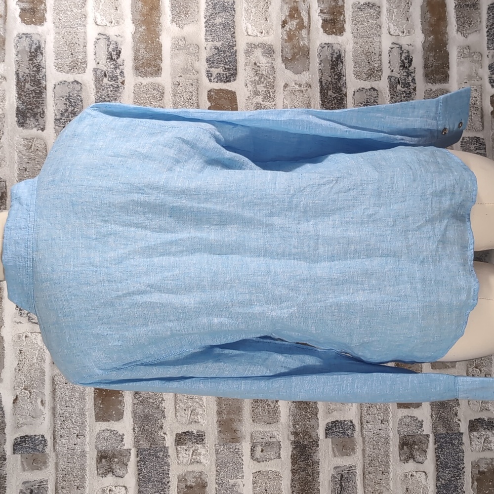 Joie 100% Linen Light Blue Button Down Long Sleeve Shirt, Sz. L. - Picture 4 of 5